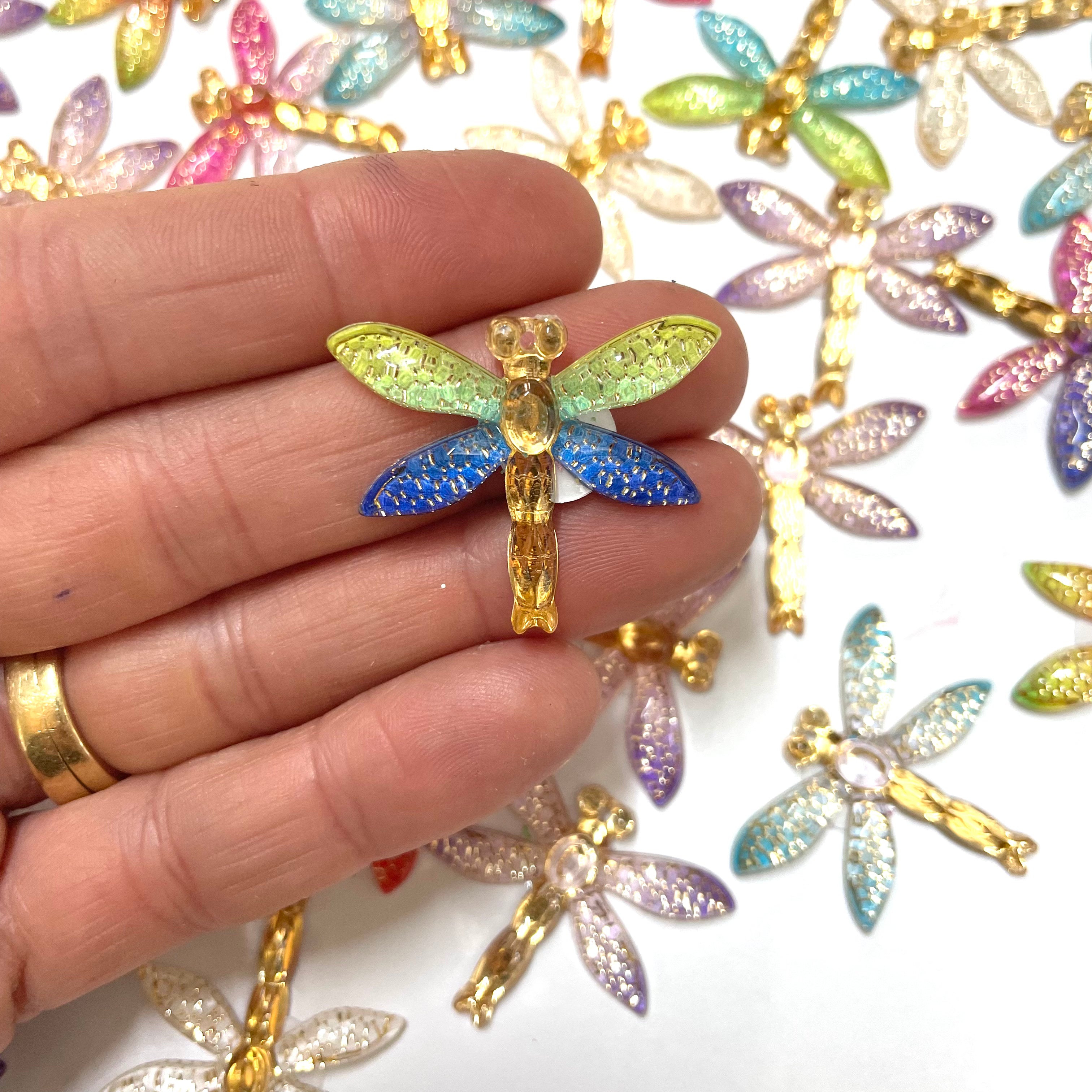 Fairy Garden Terrarium Miniature Resin Self-Adhesive  Dragonflies x 40 pcs - Assorted
