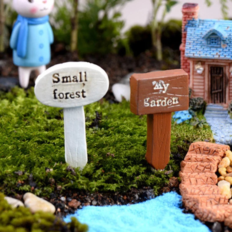 Fairy Garden Terrarium Miniature Micro Landscape Picket Sign Posts 3 pcs
