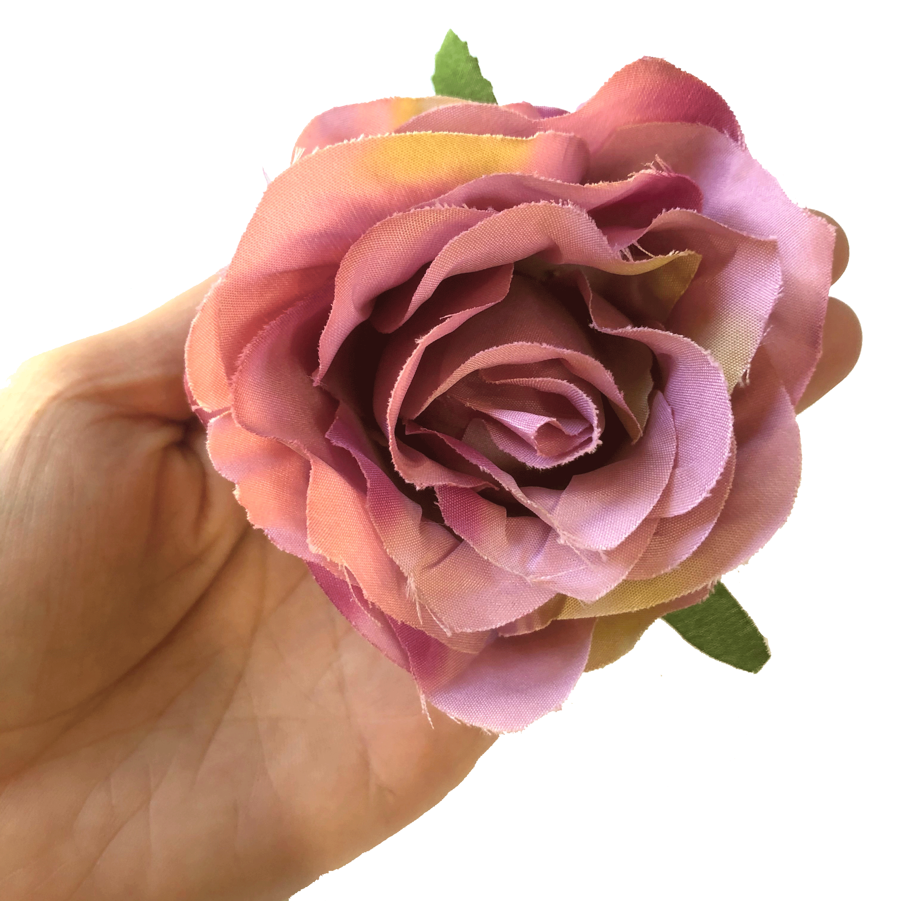 Artificial Silk Flower Head - Vintage Mauve Rose Style 22 - 1pc