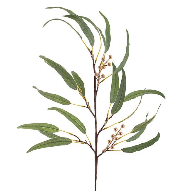 Artificial Willow Eucalyptus Berry Christmas Spray - Gold (Style 3)
