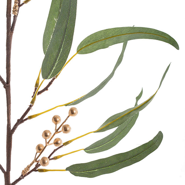 Artificial Willow Eucalyptus Berry Christmas Spray - Gold (Style 3)