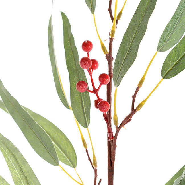 Artificial Willow Eucalyptus Berry Christmas Spray - Red (Style 4)
