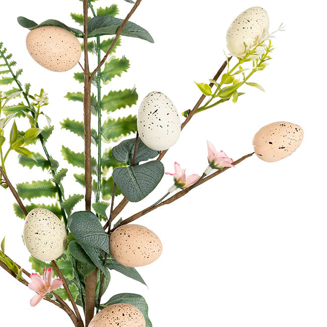Artificial Easter Egg and Fern Spray - Cream (Style 2)