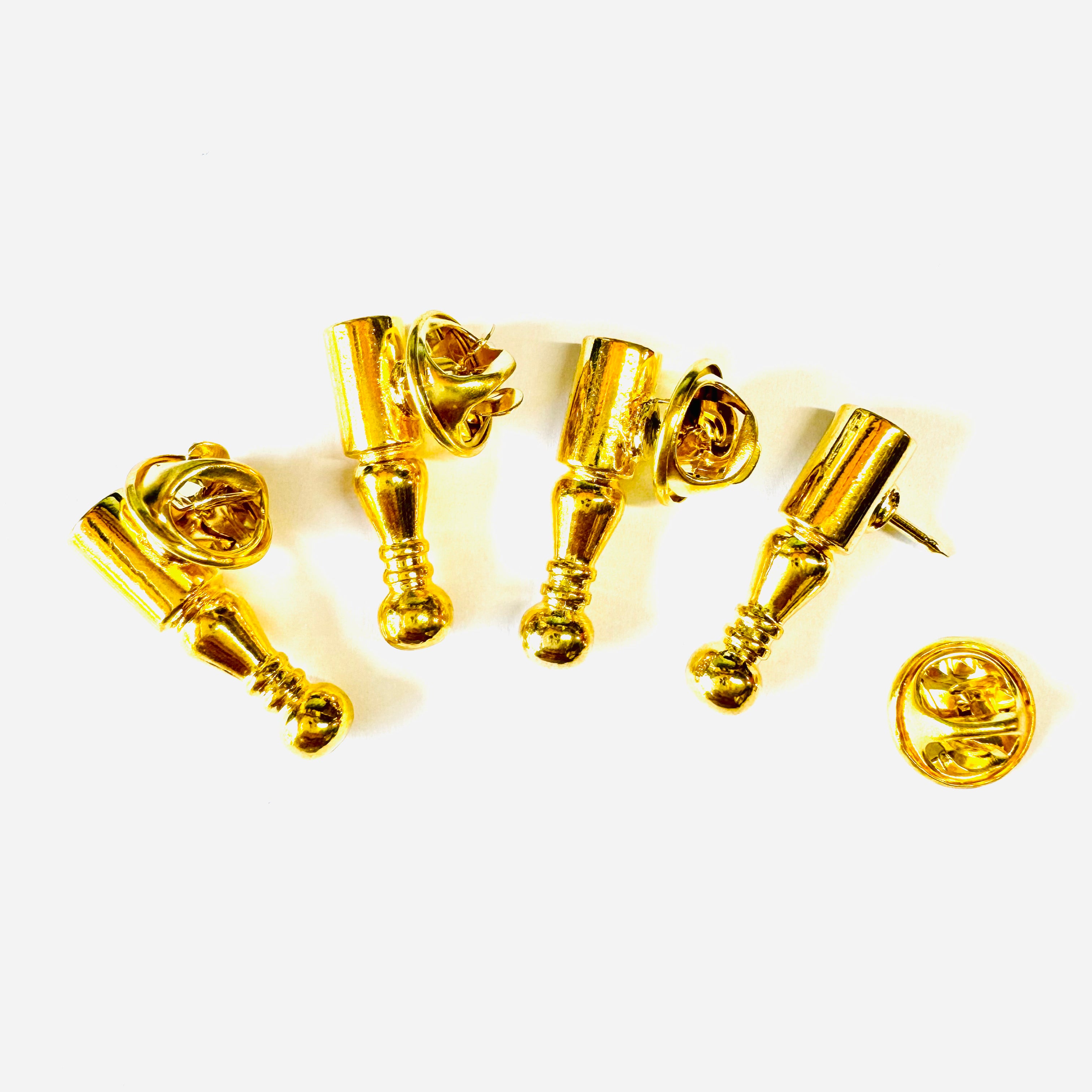 Metal Fastener DIY Brooch Hat Pin x 5pcs - Gold