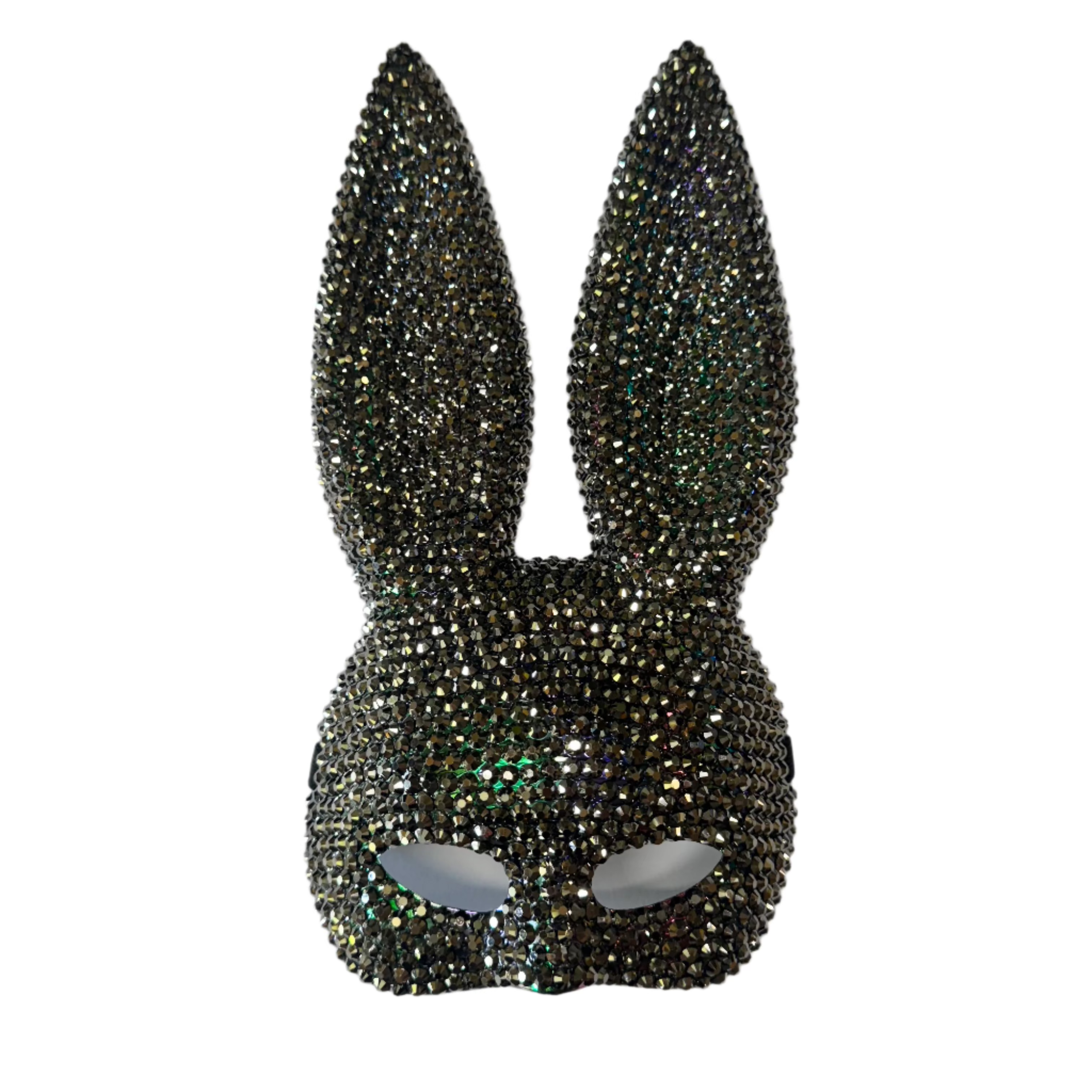 Feather Rabbitears Masquerade Deluxe Sexy Playboy Bunny Rabbit Ears Mask - Rhinestone Bla ...