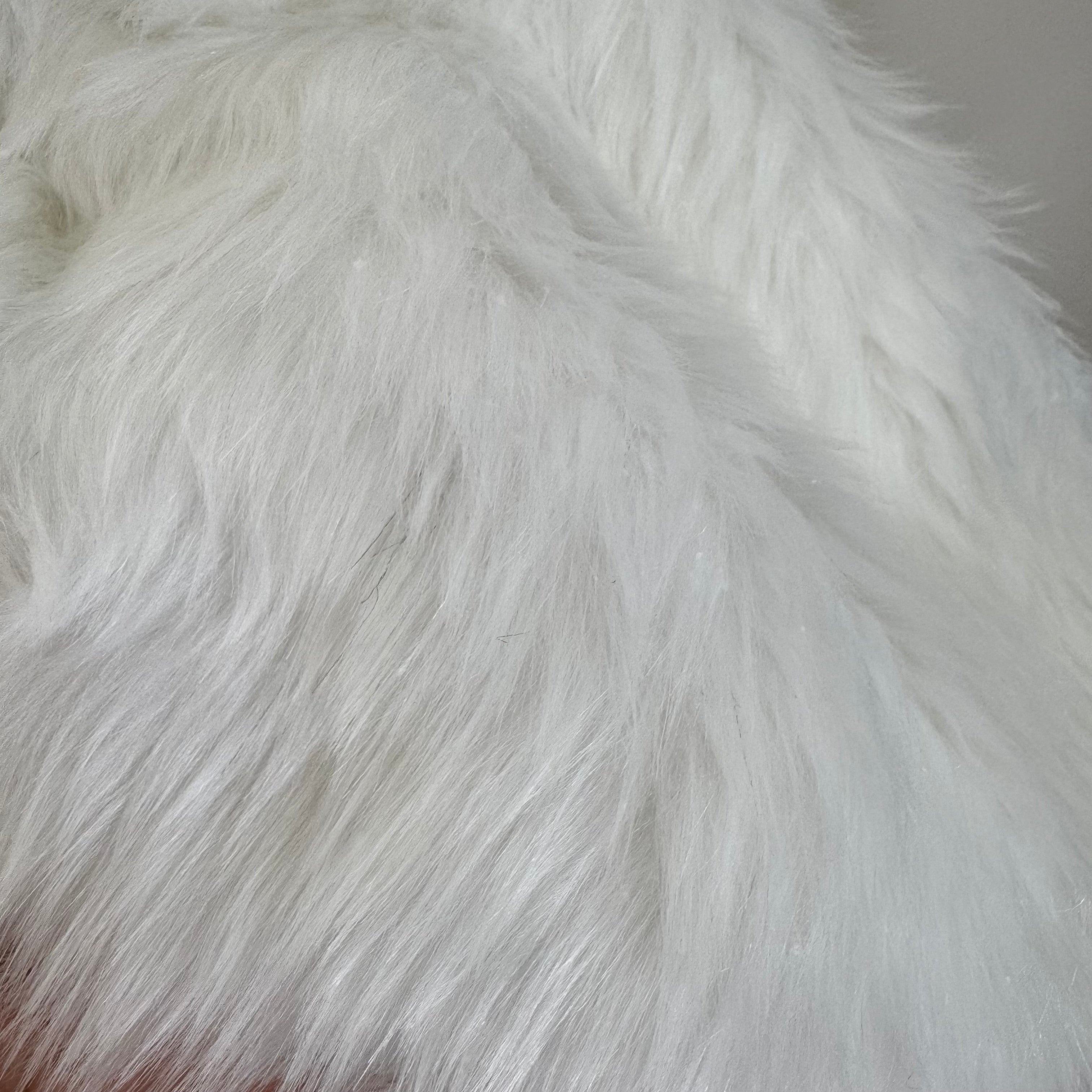 Great Gatsby 1920's Bridal Wedding Faux Fur Shawl Wrap - Shaggy White STYLE 5