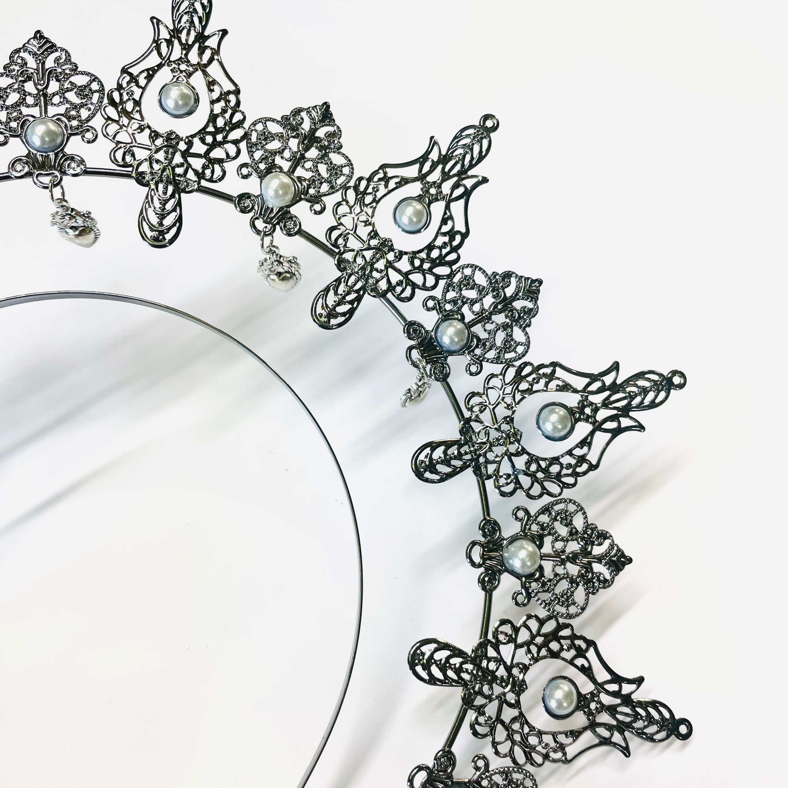 Gothic Goddess Spiked Halo Crown Festival Headdress Headband - Silver Style 3