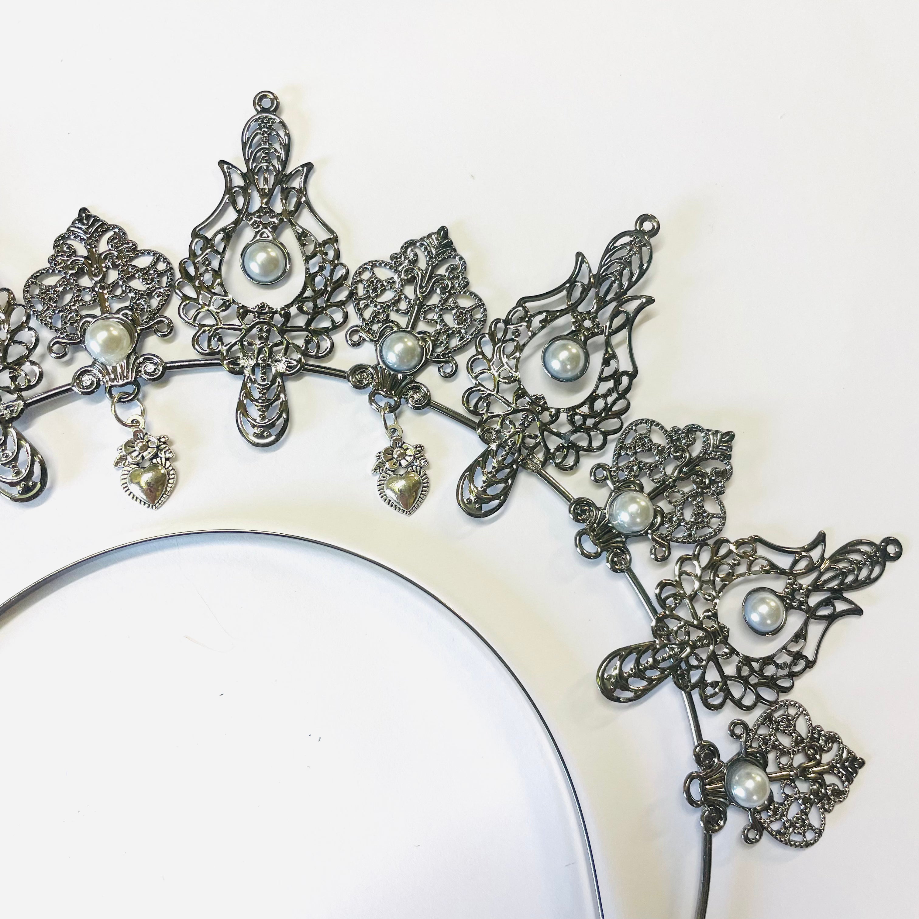 Gothic Goddess Spiked Halo Crown Festival Headdress Headband - Silver Style 3