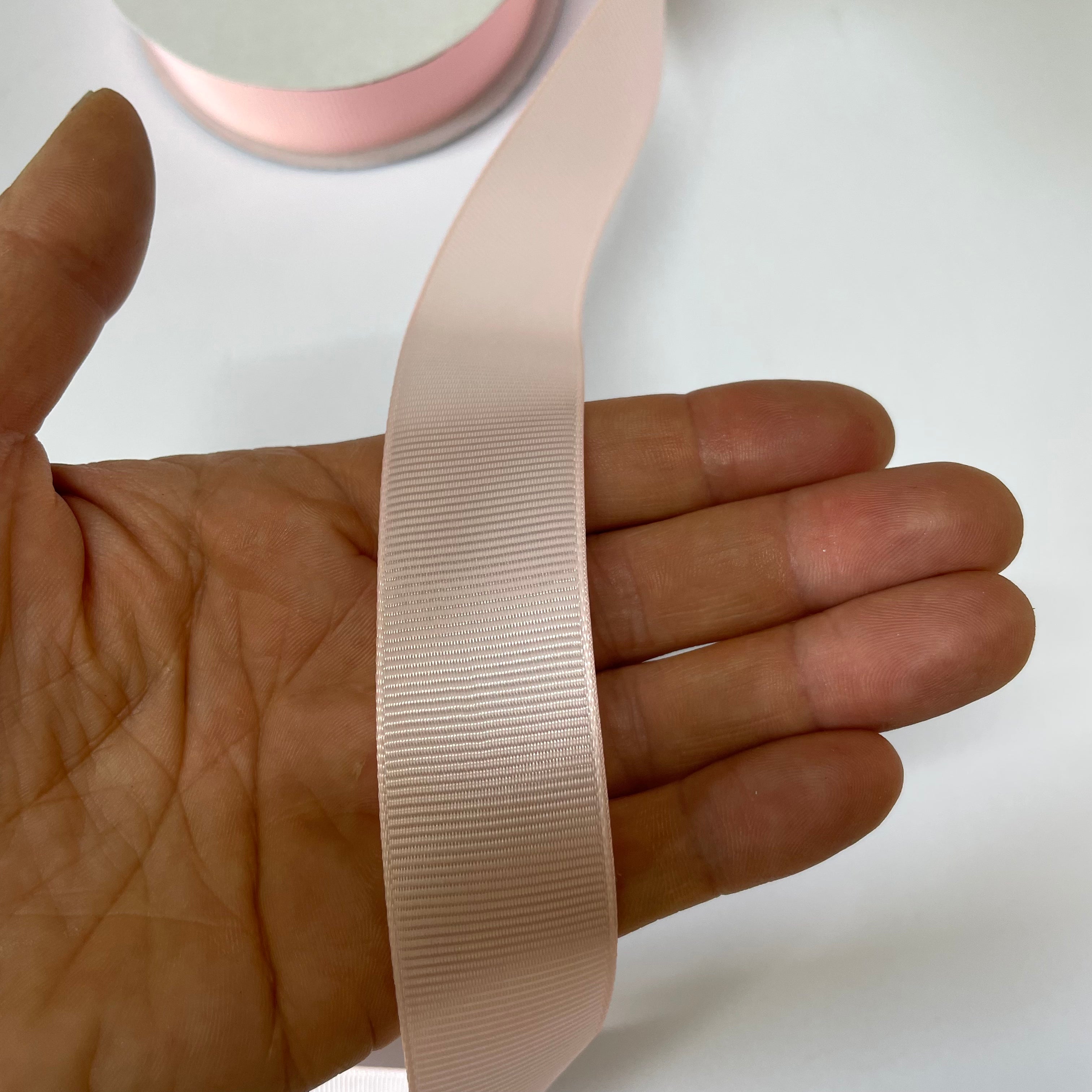 Grosgrain Plain 25mm Ribbon 25 Yard Spool - Light Pink