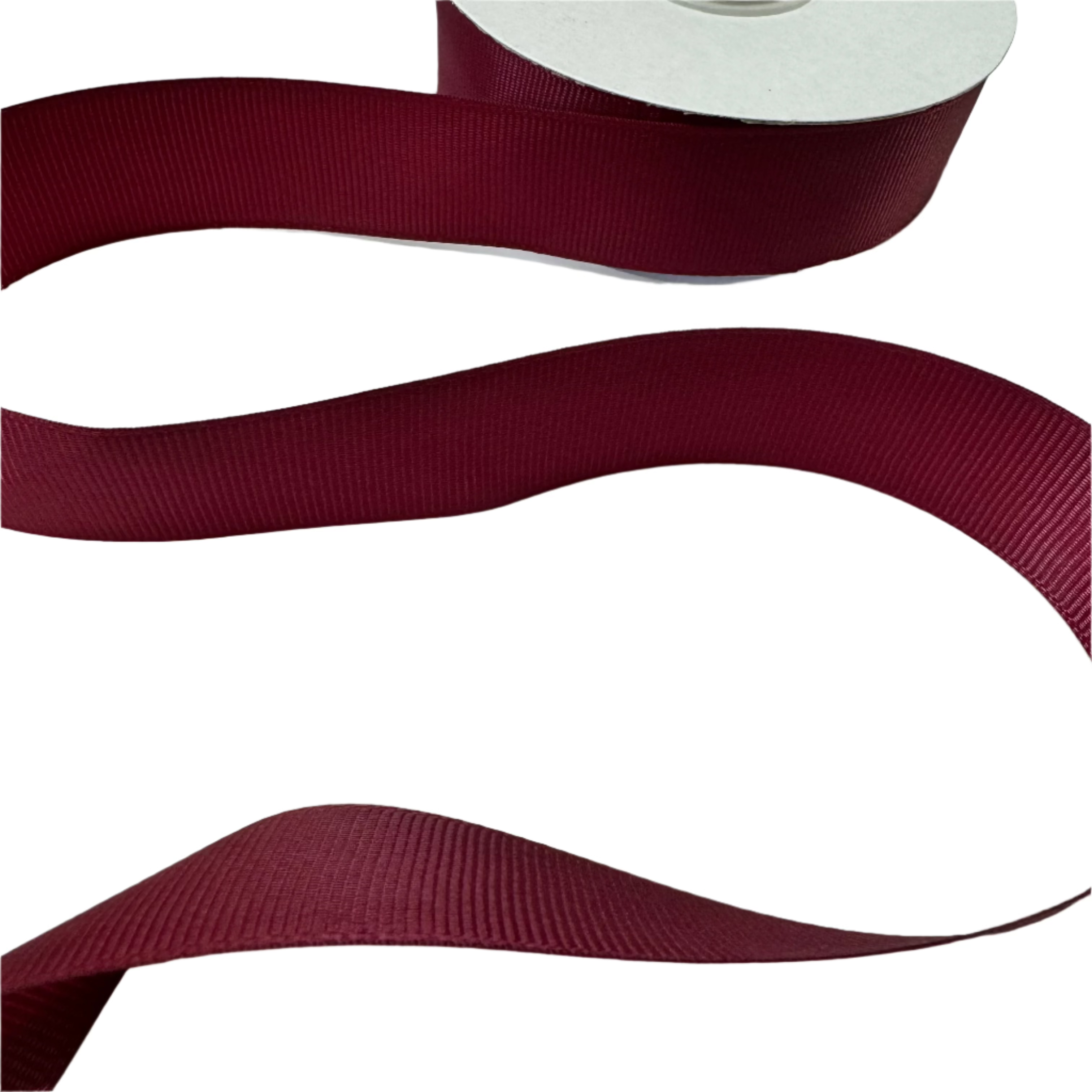 25m Ribon Grosgrain Plain 25mm Ribbon 25 Yard Spool - Burgundy – Feather.com.au