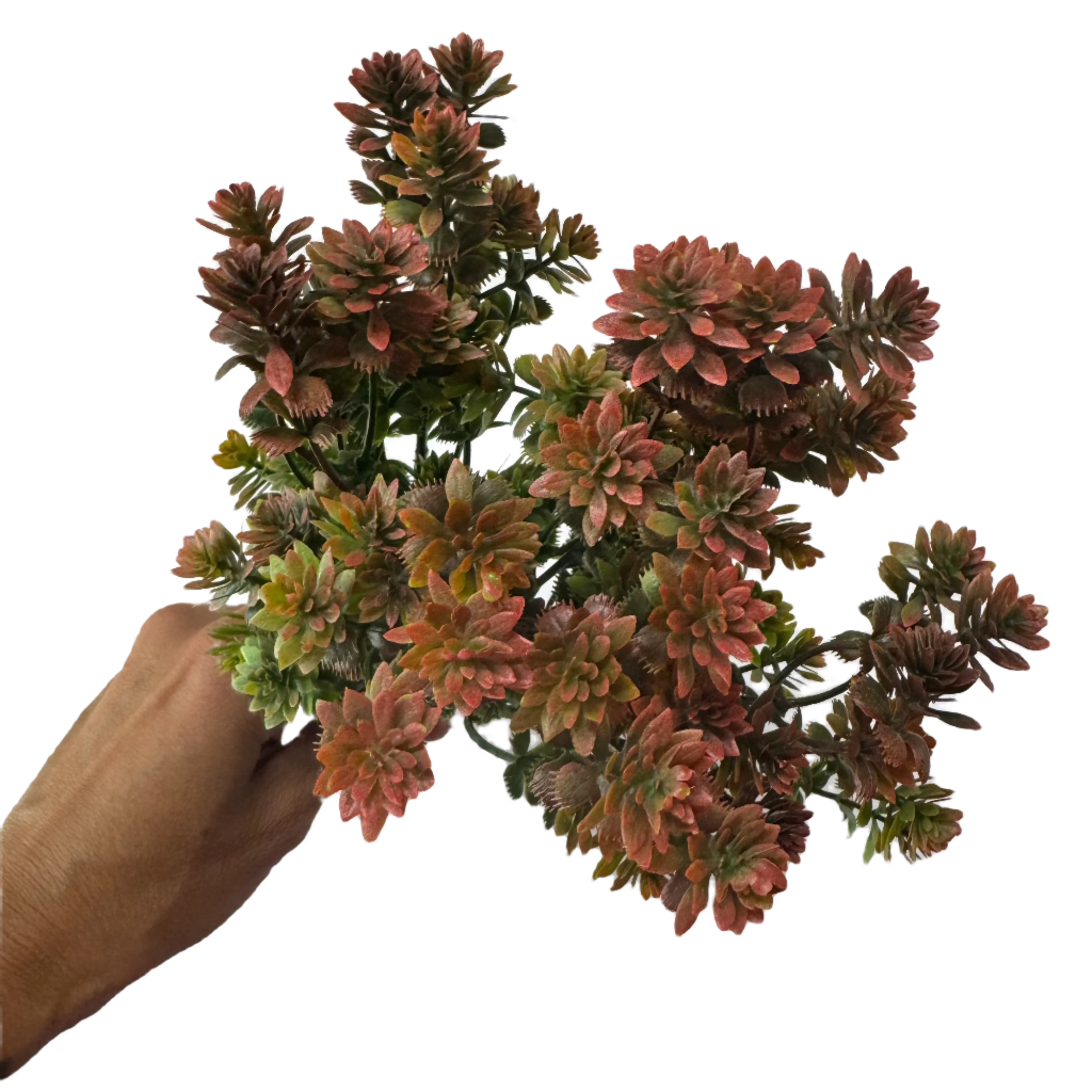 Artificial Succulent Leaf Greenery Bush - Red