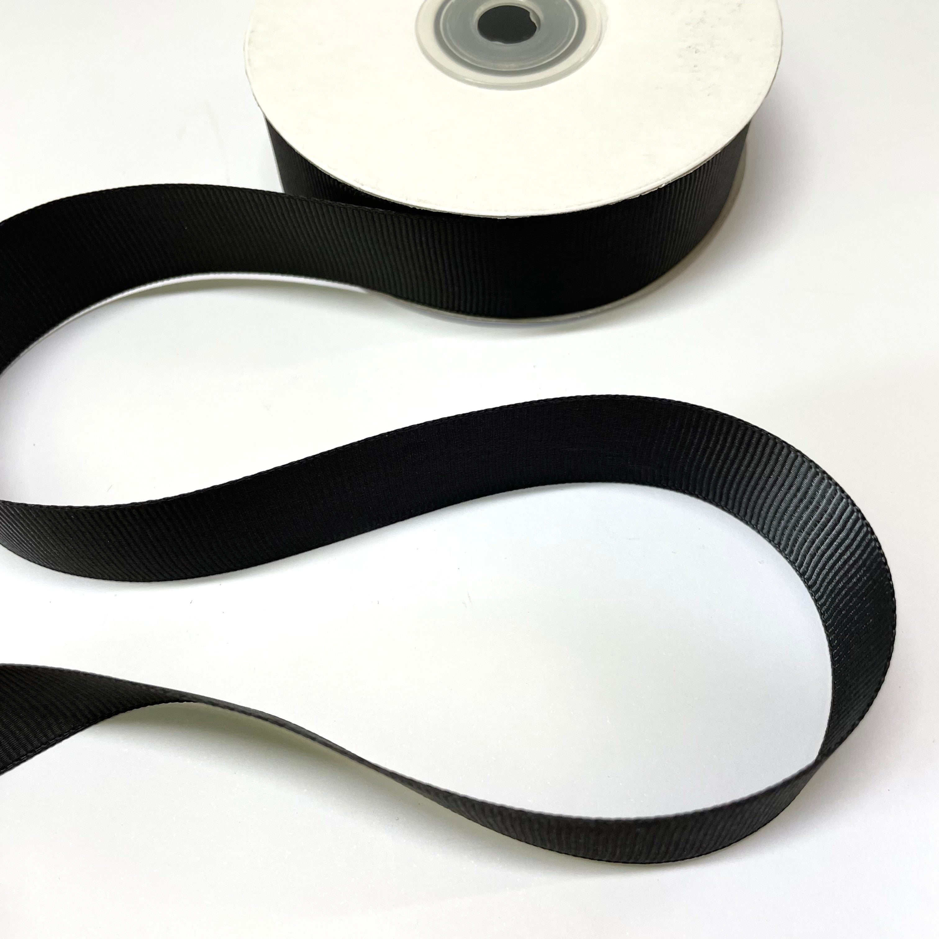 Grosgrain Plain 25mm Ribbon 25 Yard Spool - Black