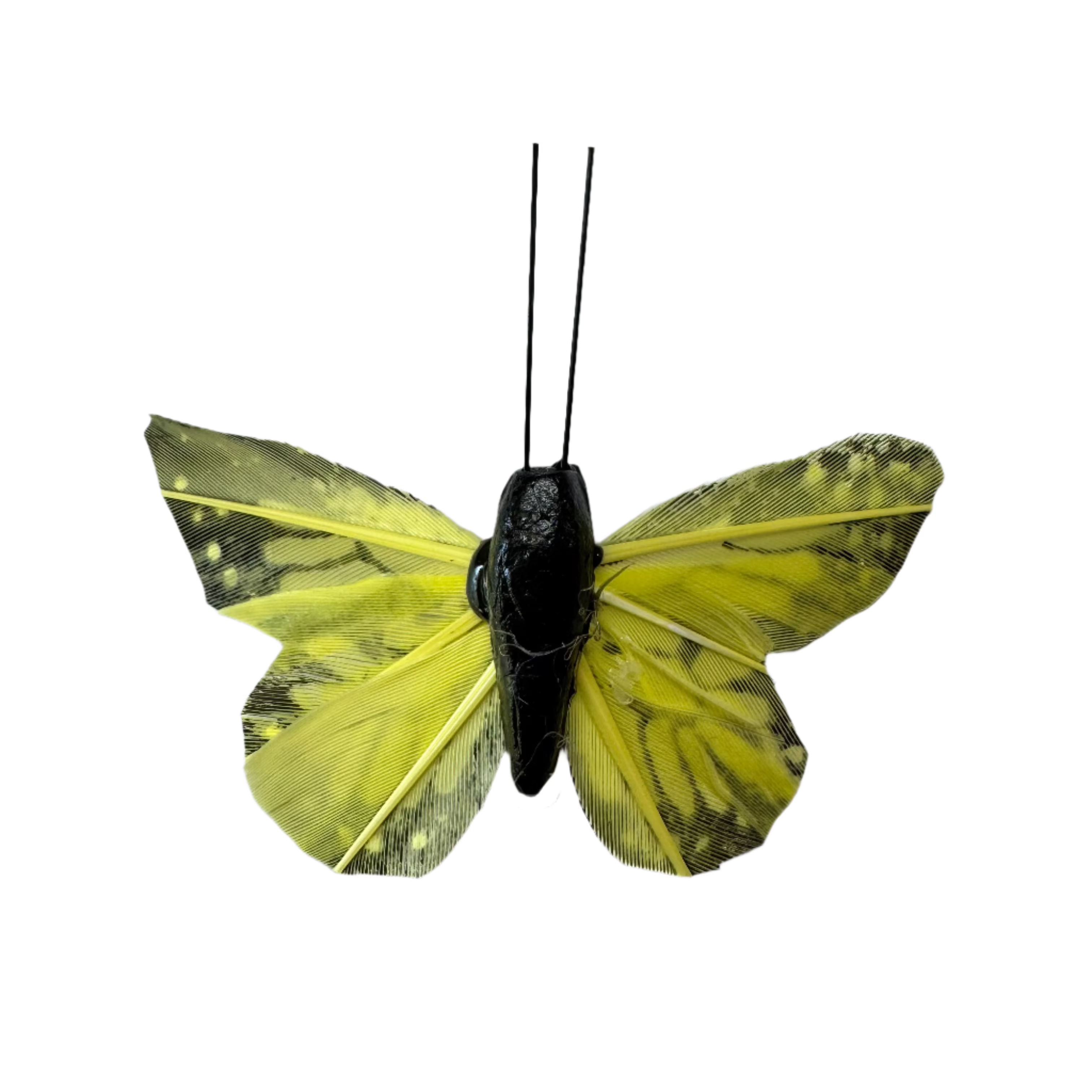 Feather Butterflies 5 Pack - Small Yellow Monarch