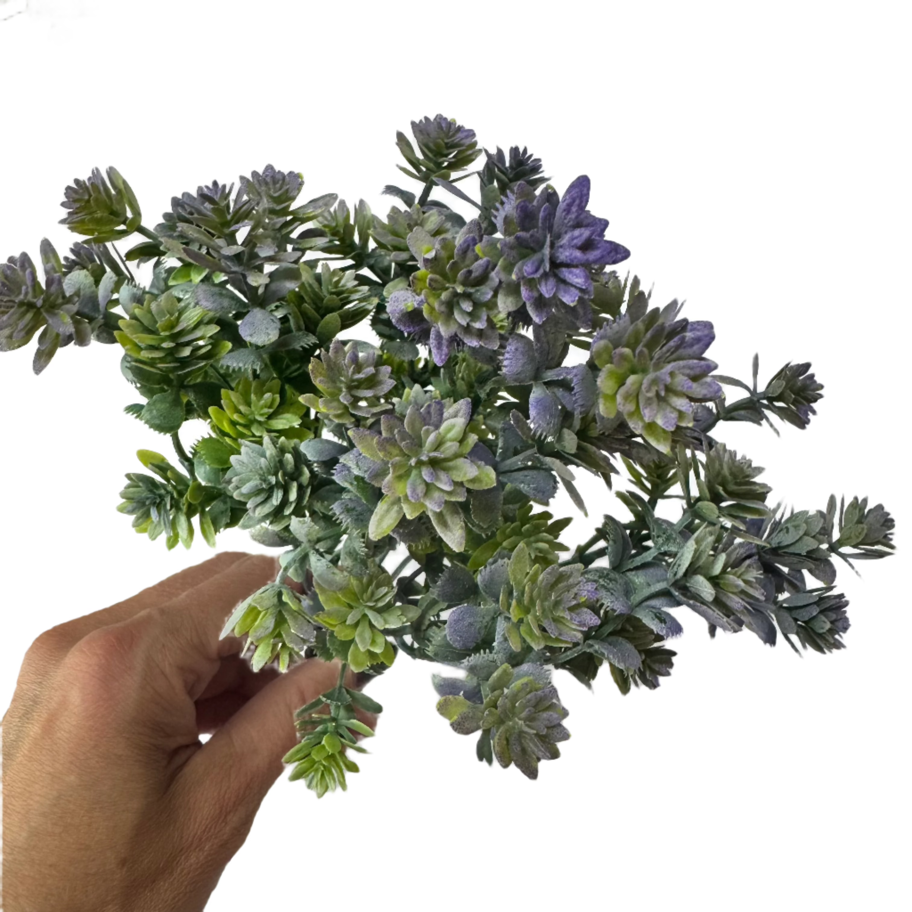 Artificial Succulent Leaf Greenery Bush - Purple