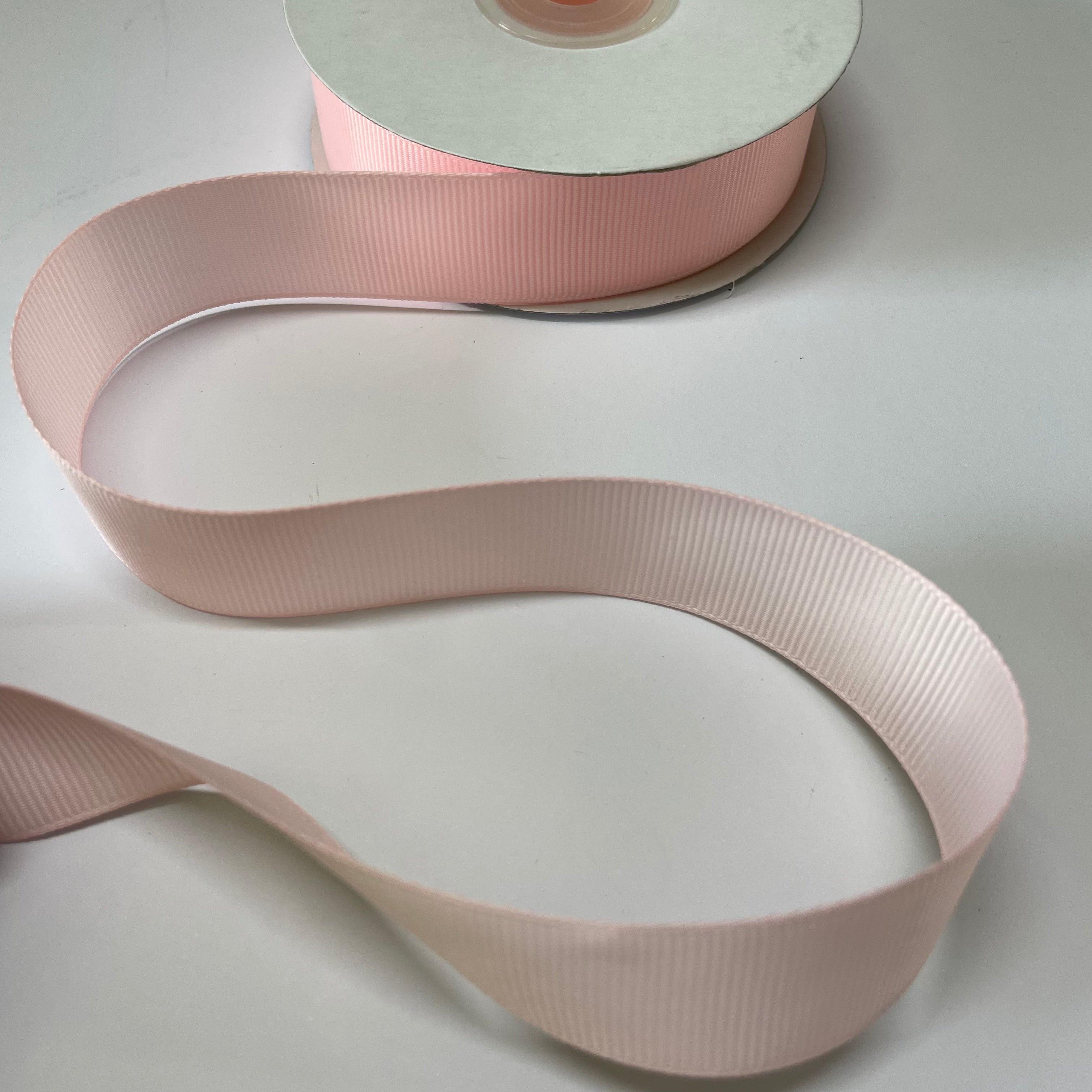 Grosgrain Plain 25mm Ribbon 25 Yard Spool - Light Pink