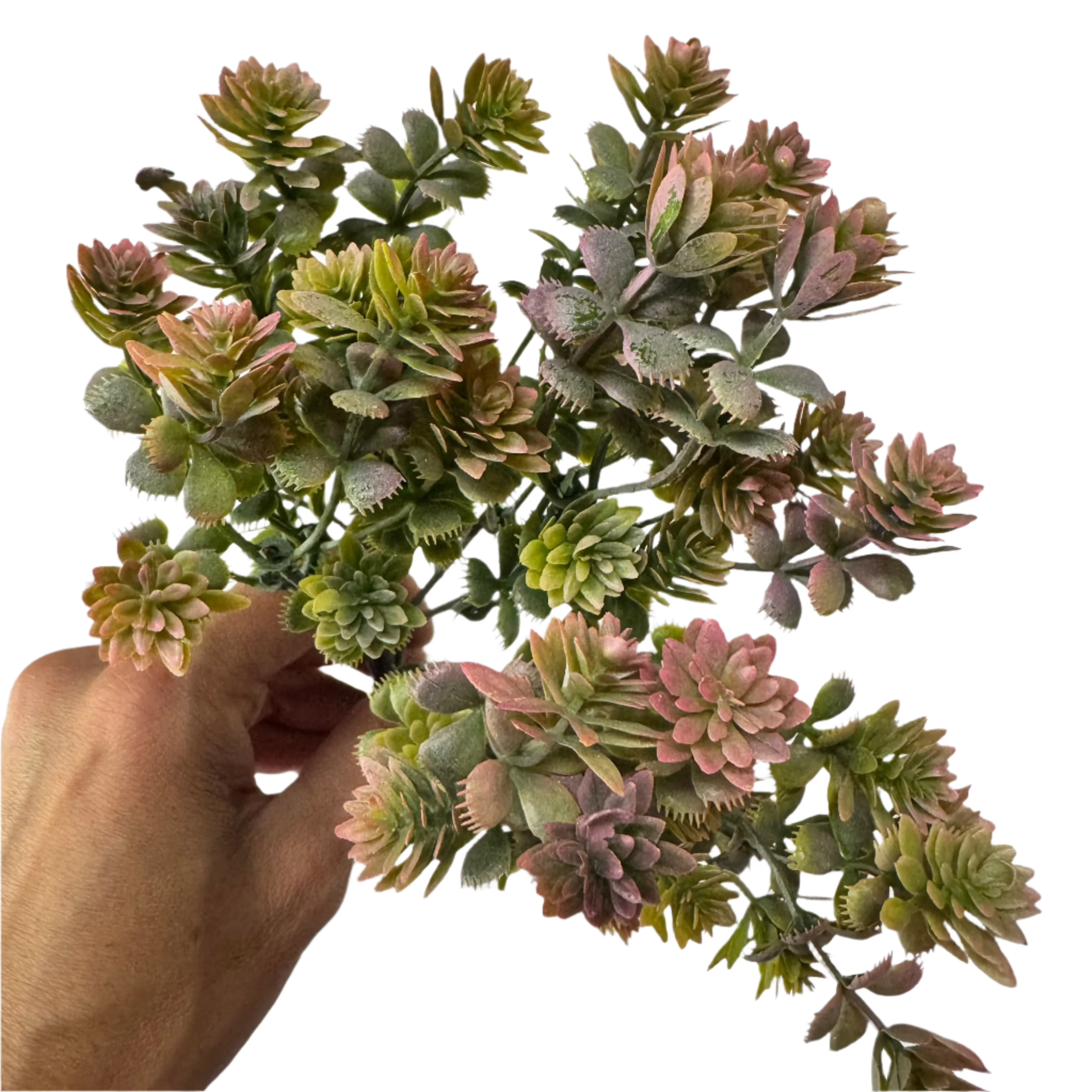 Artificial Succulent Leaf Greenery Bush - Pink