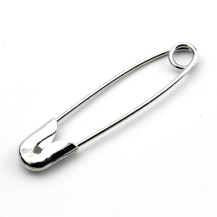 Safety Pins Metal 55mm 100pcs - Silver