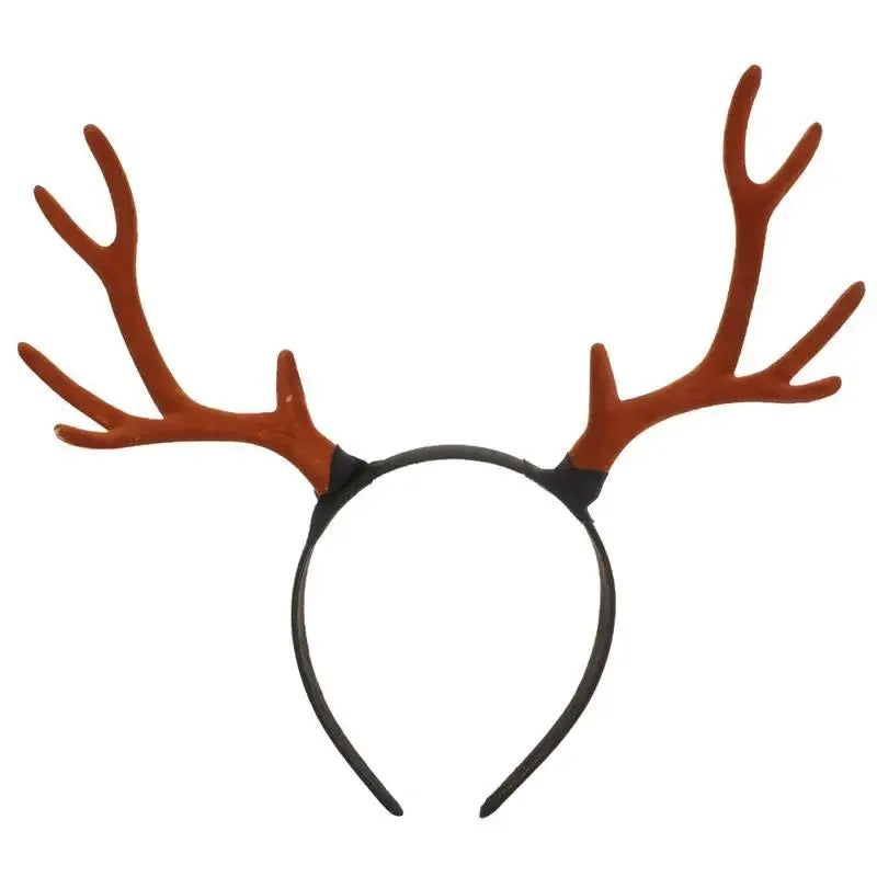 Christmas Holiday Antler Reindeer Plain Headband - Brown Antler (Style 5)