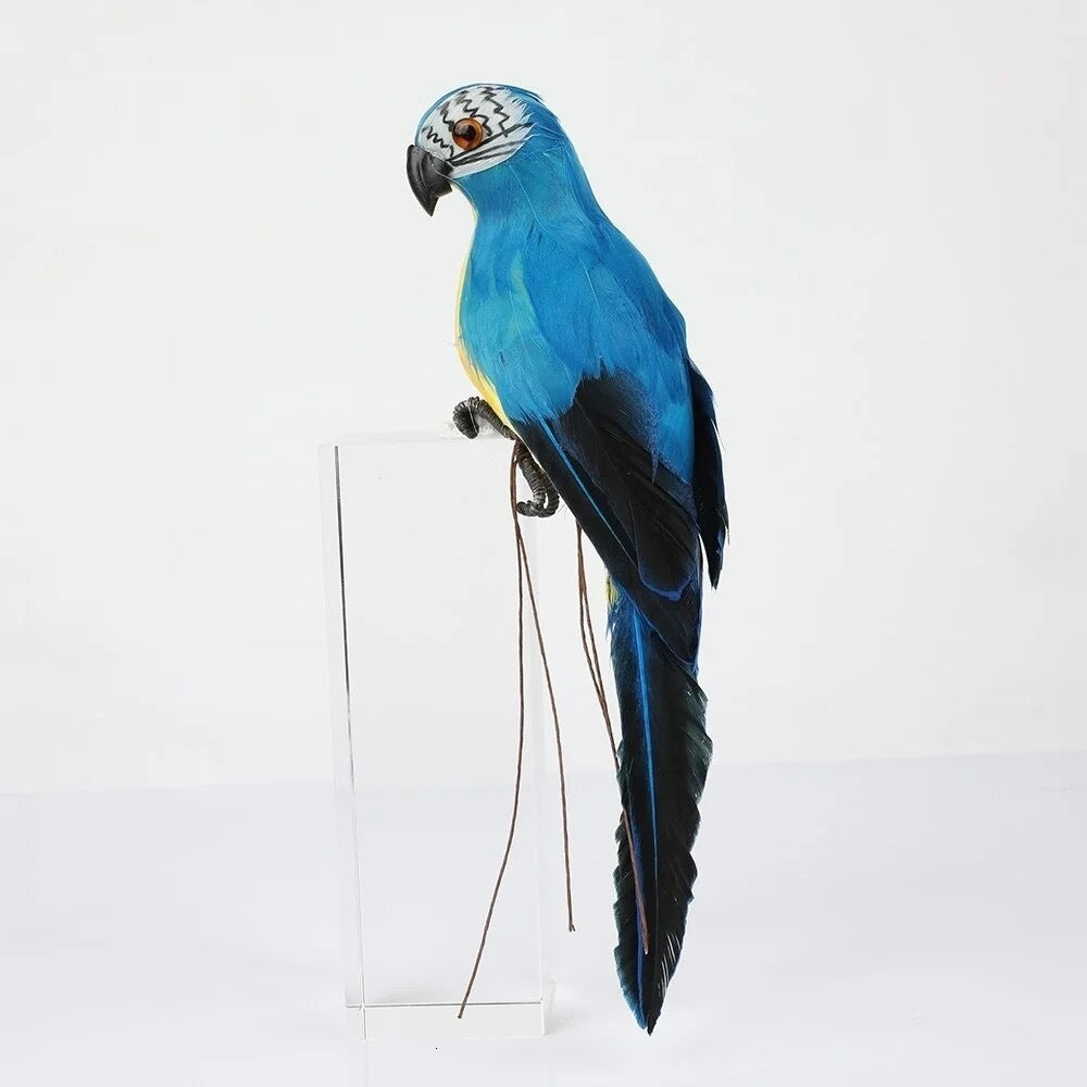 Artificial Lifelike Parrot Foam Feather Bird - Blue 25cm Small