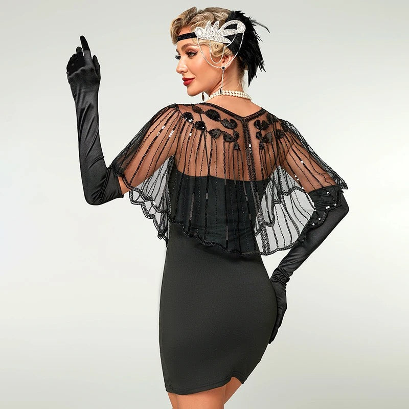 Great Gatsby 1920's Flapper Feather Headdress Fancy Dress - Silver and Black (Style 18)