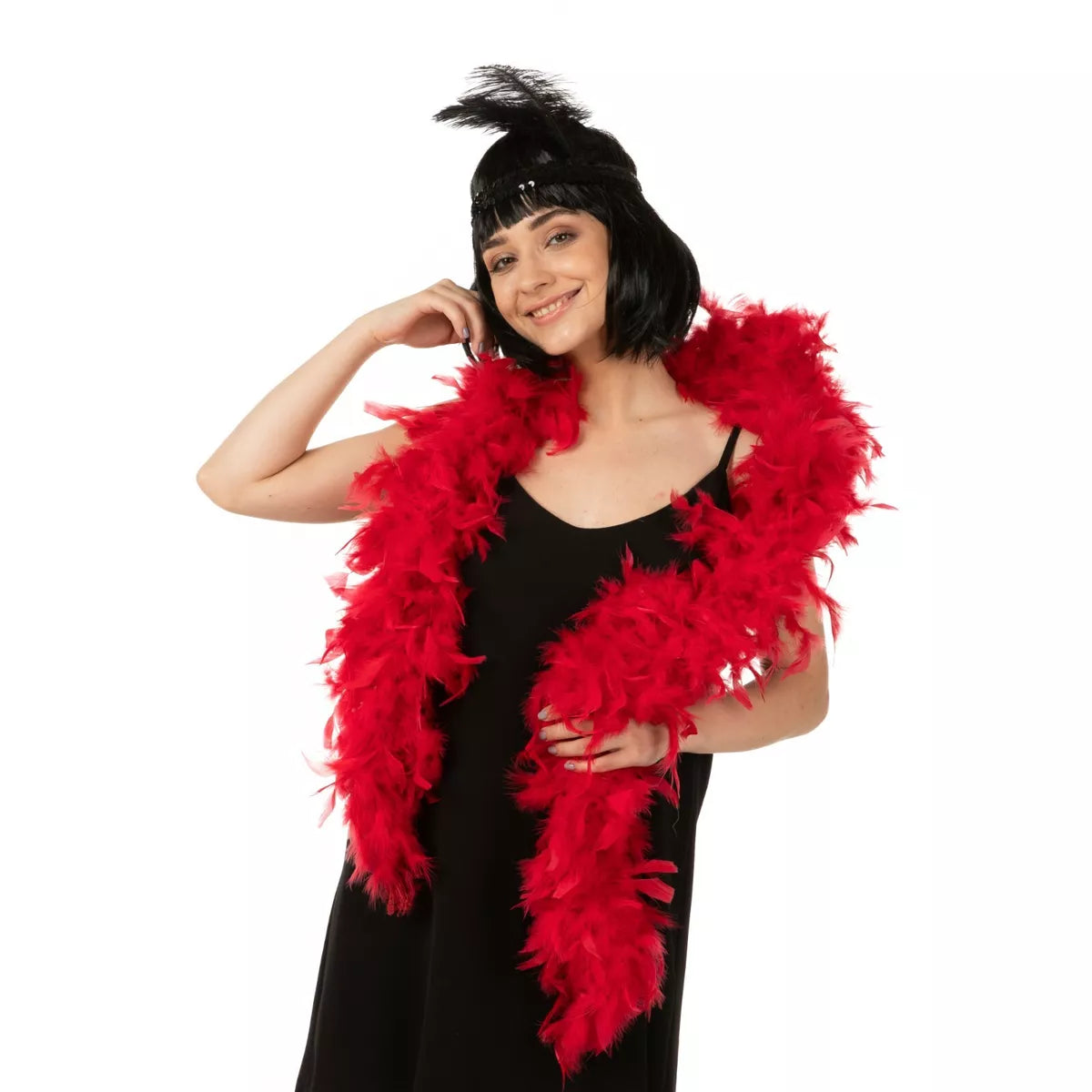 Turkey Chandelle Feather Boa 65 gram - Red