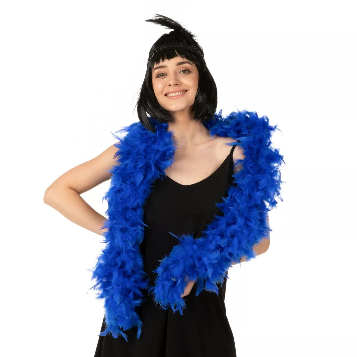 Turkey Chandelle Feather Boa 65 gram - Royal Blue