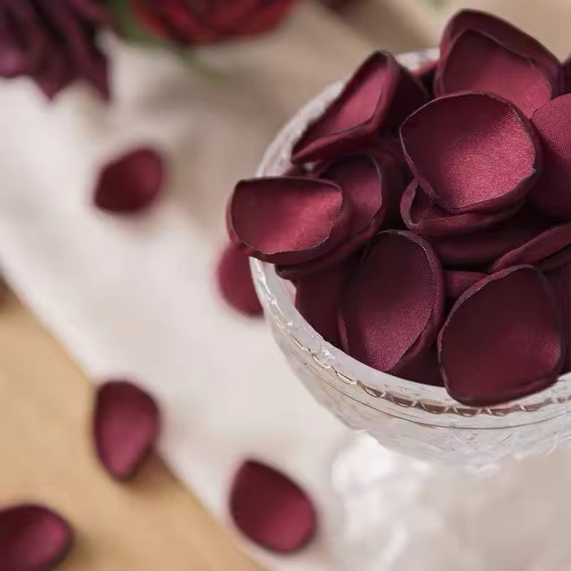 Artificial Flower Rose Petals 100 pcs - Wine Red