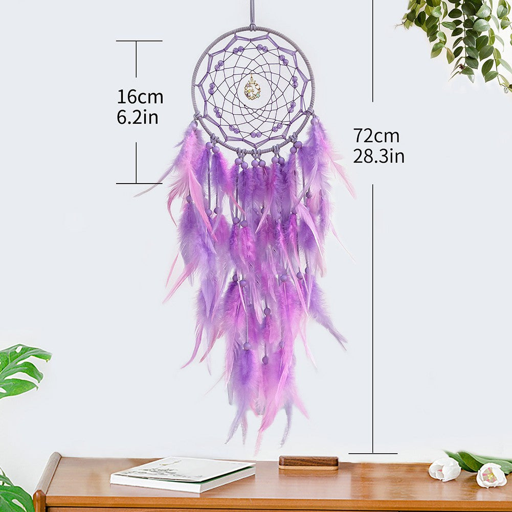 Whimsical Pastel Purple Dreamcatcher with Feathers - Style 14