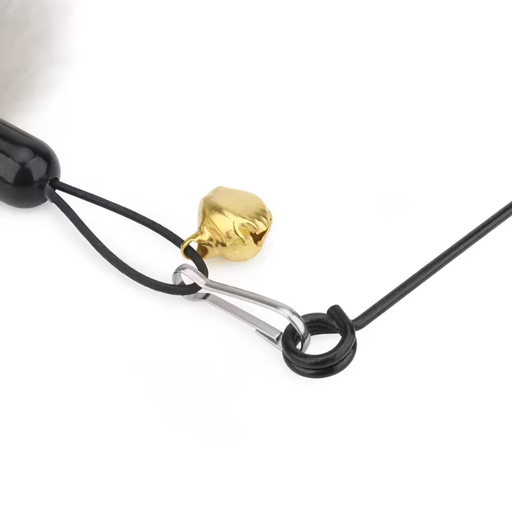 Cat Toy Teaser Natural Feathered Spring Wand