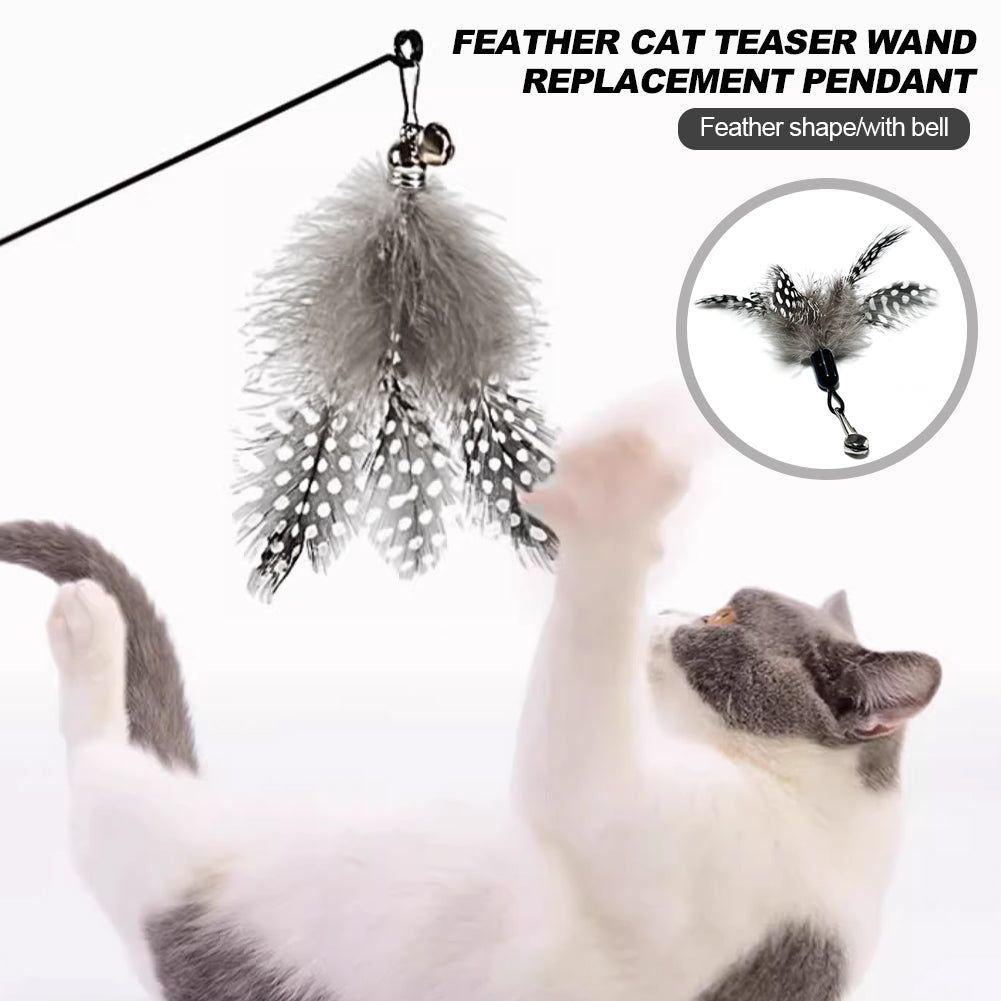 Cat Toy Replacement Heads x 2 pcs - Natural Feathers