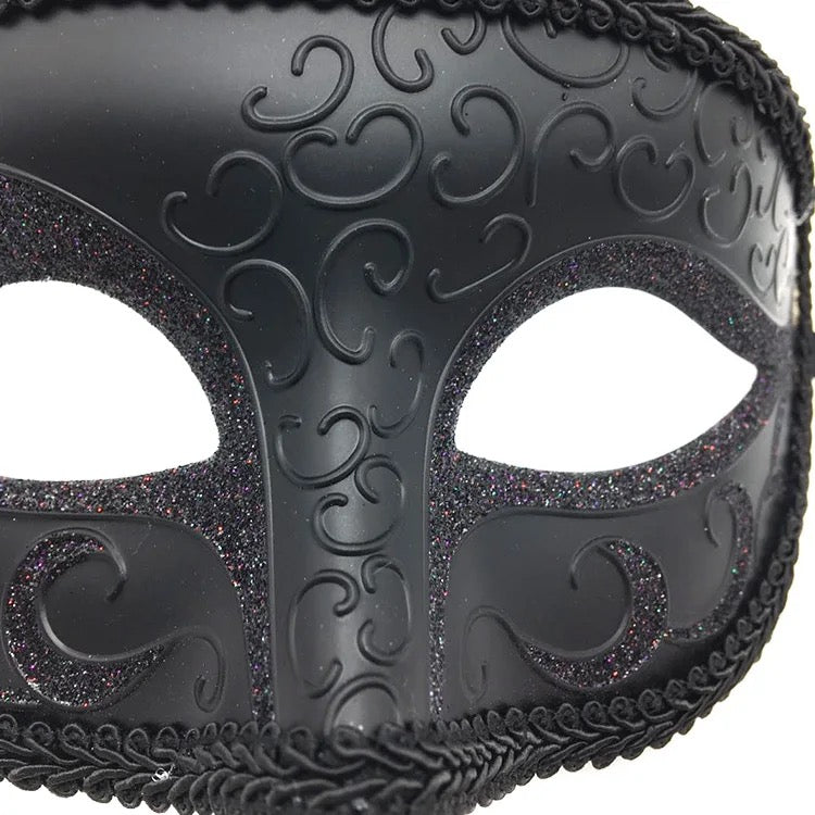 Women Man Sexy Elegant Masquerade Ball Party Mask - Black ((Style 6))