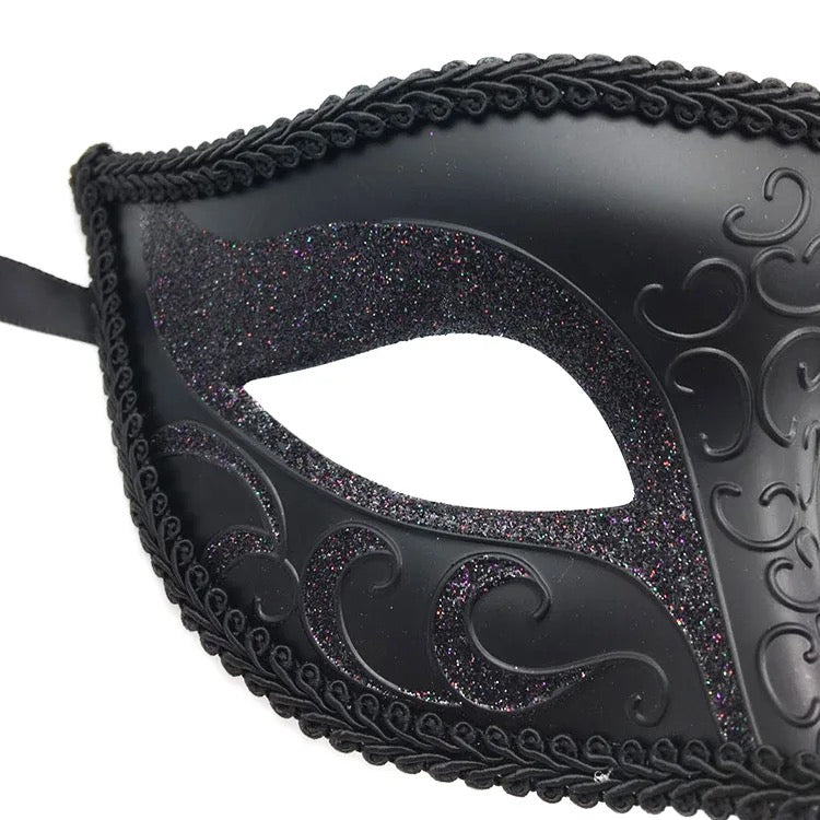 Women Man Sexy Elegant Masquerade Ball Party Mask - Black ((Style 6))