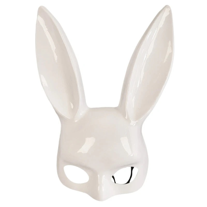 Feather Rabbitears Masquerade Sexy Playboy Bunny Rabbit Ears Mask - Gloss White – Feather ...