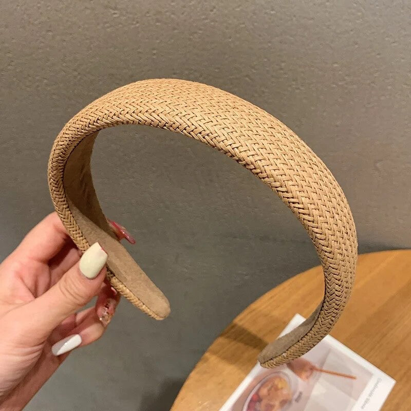 Woven Rattan Headband Style 5 - Natural