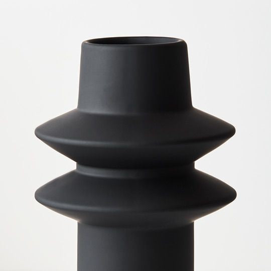 Ceramic Lucena Vase (29.5cmH x 15.5cmD) - Black
