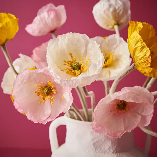 Artificial Poppy Iceland Flower Stem - Light Pink