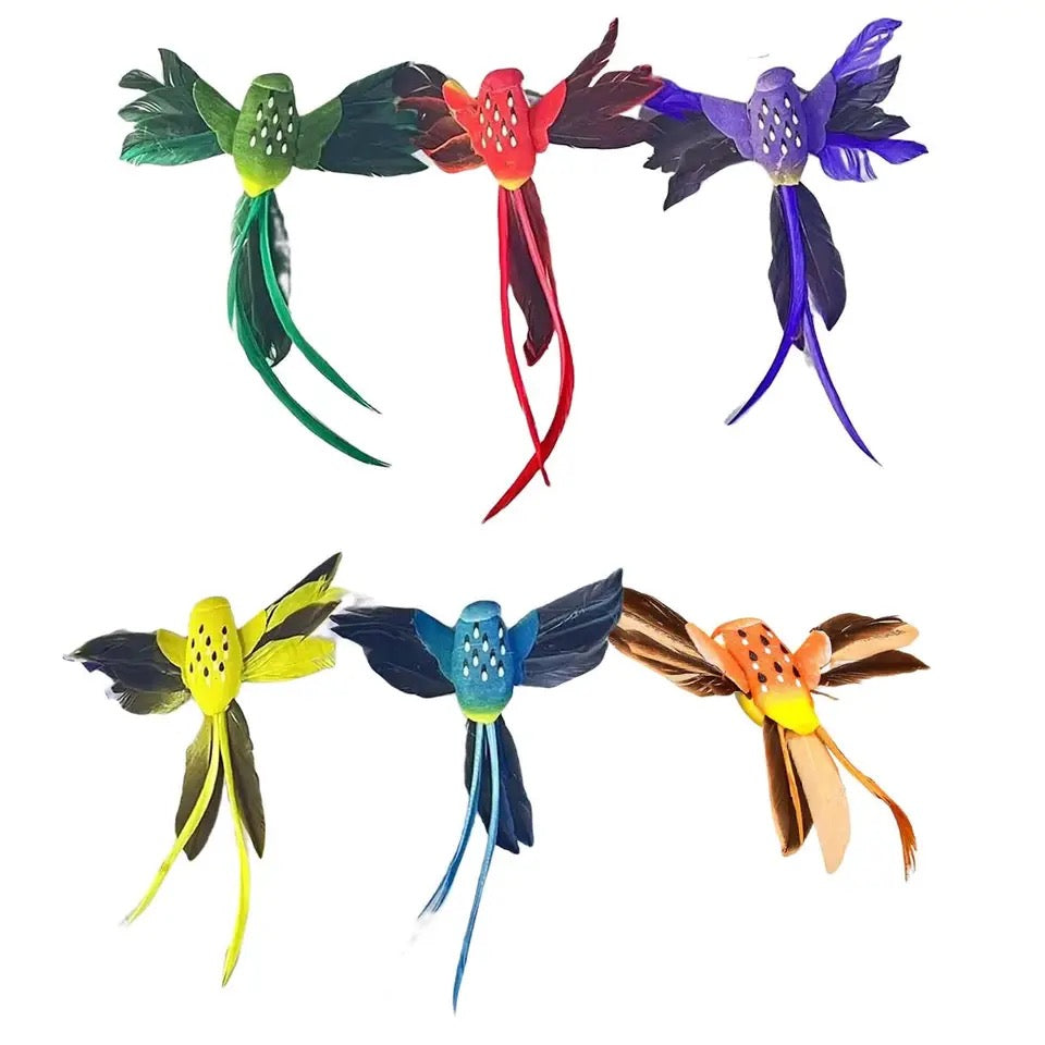 Artificial Realistic Decorative Colourful Foam Feather Hummingbird Birds x 6pcs (Style 9)