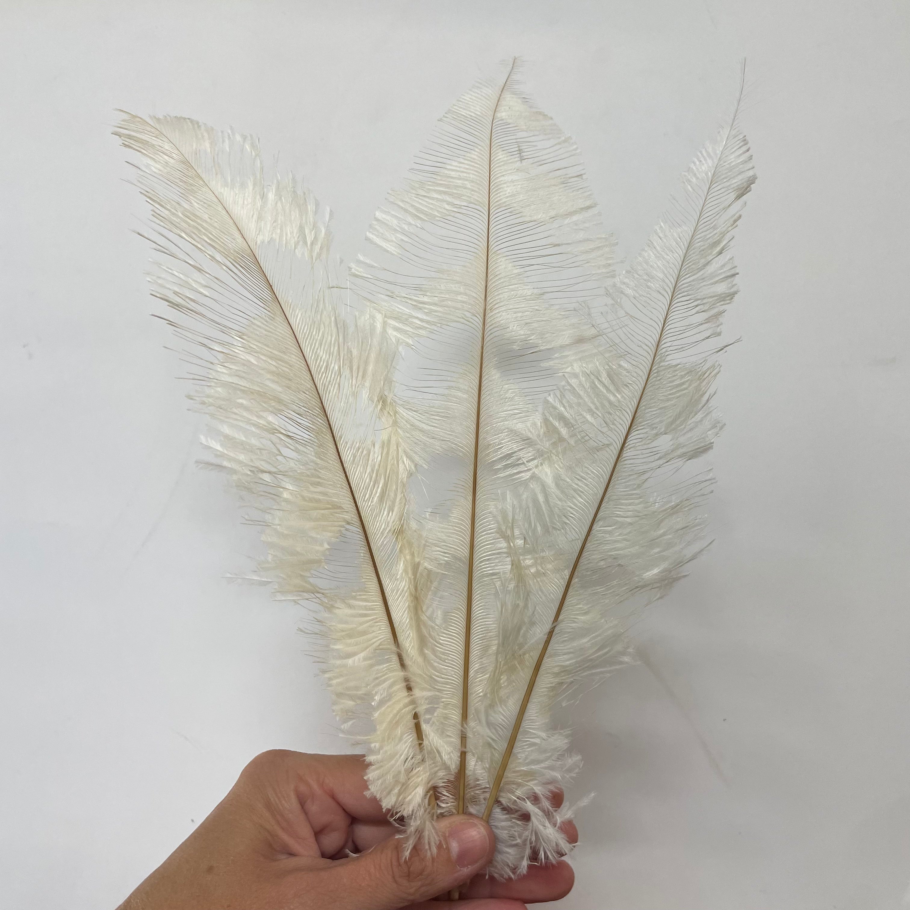 Ostrich Feather Small Diamond Cobweb - White 3 Pack