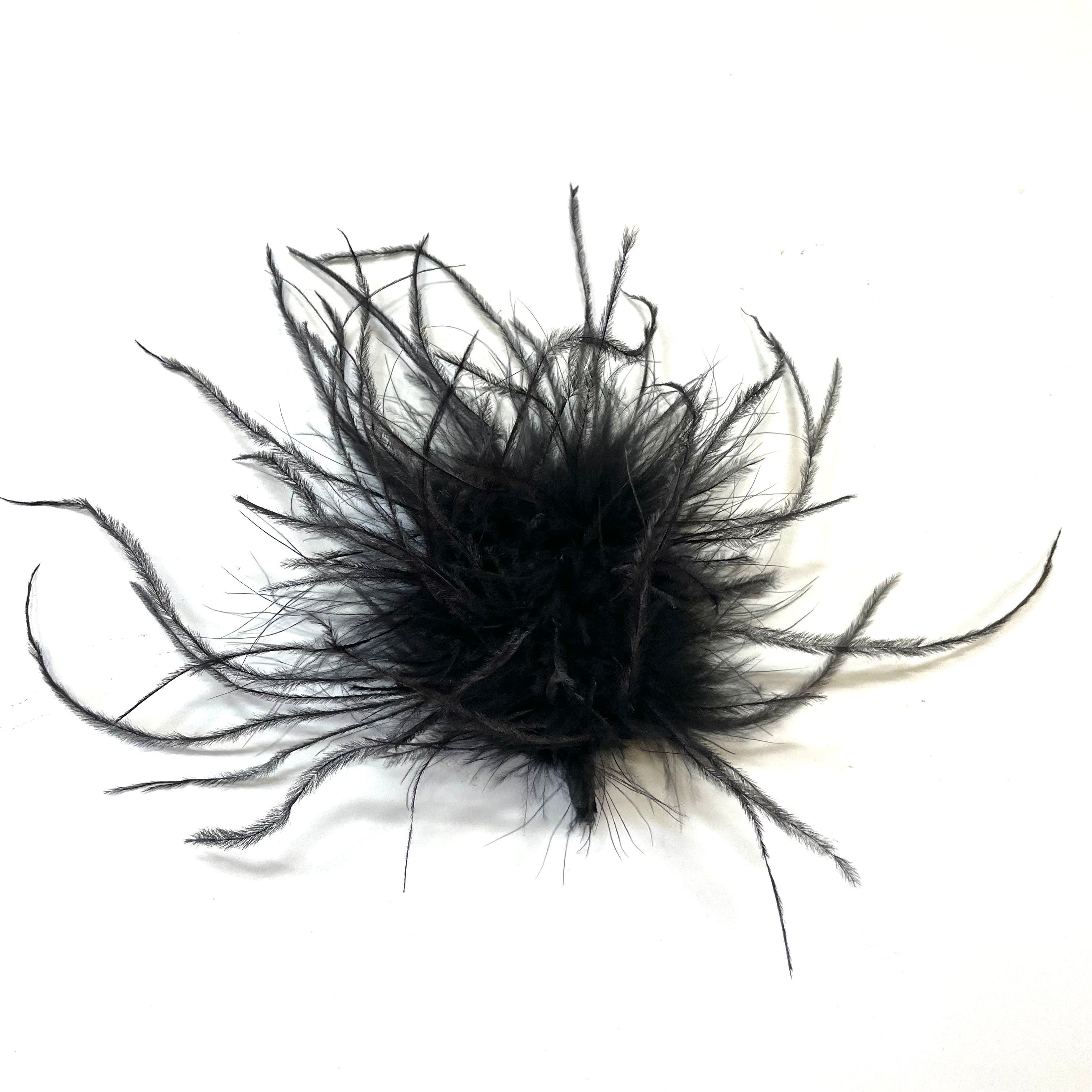 Marabou Feathers 4-6 6g White with Royal Blue Tip 