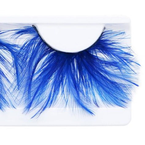 Vibrant Long Feather Eyelashes - Royal Blue