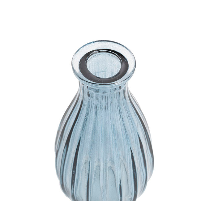 Glass Vintage Bottle Cafe Bud Vase (7x14.5cmH) French Blue