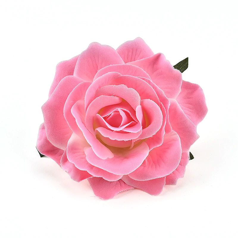 Artificial Silk Flower Head - Pink Rose Style 133 - 1pc
