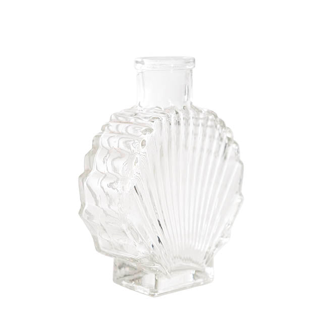Glass Shell Shaped Bottle Vase (8x3.5x10.8cmH) Clear