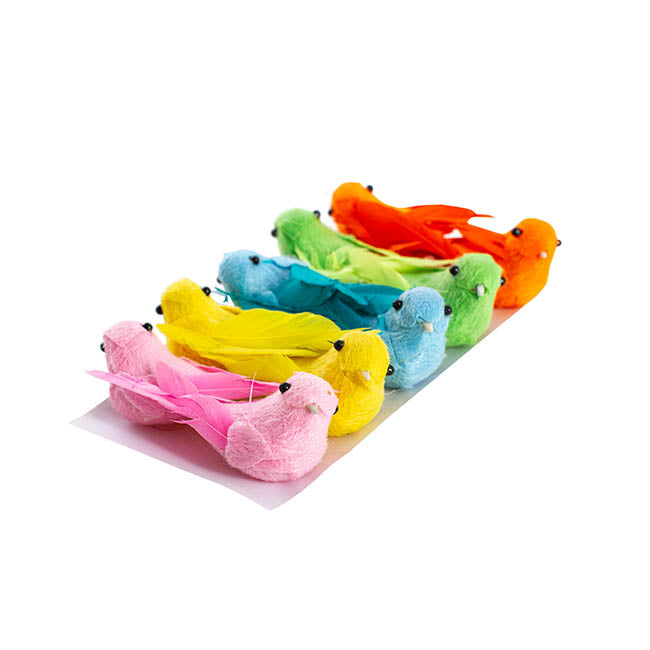 Artificial Realistic Decorative Colourful Foam Feather Birds x 10pcs (Style 6)