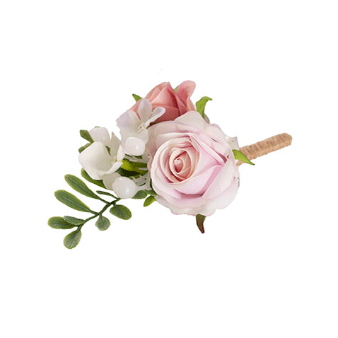 Wedding Artificial Flower Rose Groom Groomsman Buttonhole - Style 4