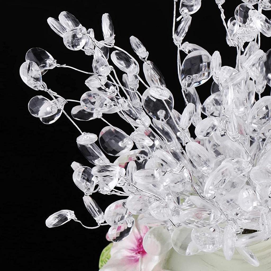 Clear Crystal Wedding Acrylic Water Drop Wire Stems  x 50pcs