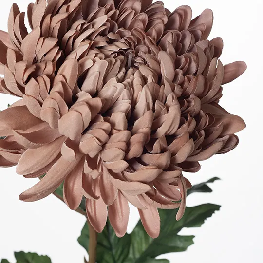 Artificial Silk Chrysanthemum Flower Stem - Coffee