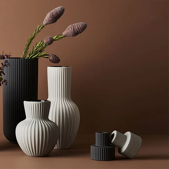 Ceramic Vase Annix (29cmHx12cmD) - Steel