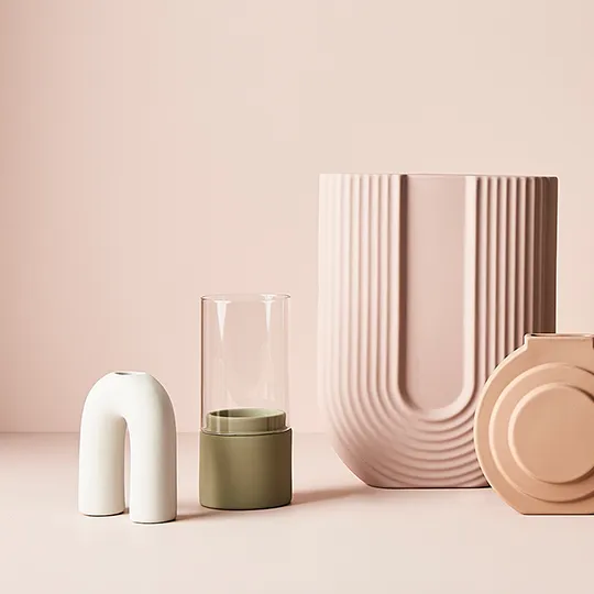 Ceramic Harpio Vase (23cmL x 30cmH) - Light Pink