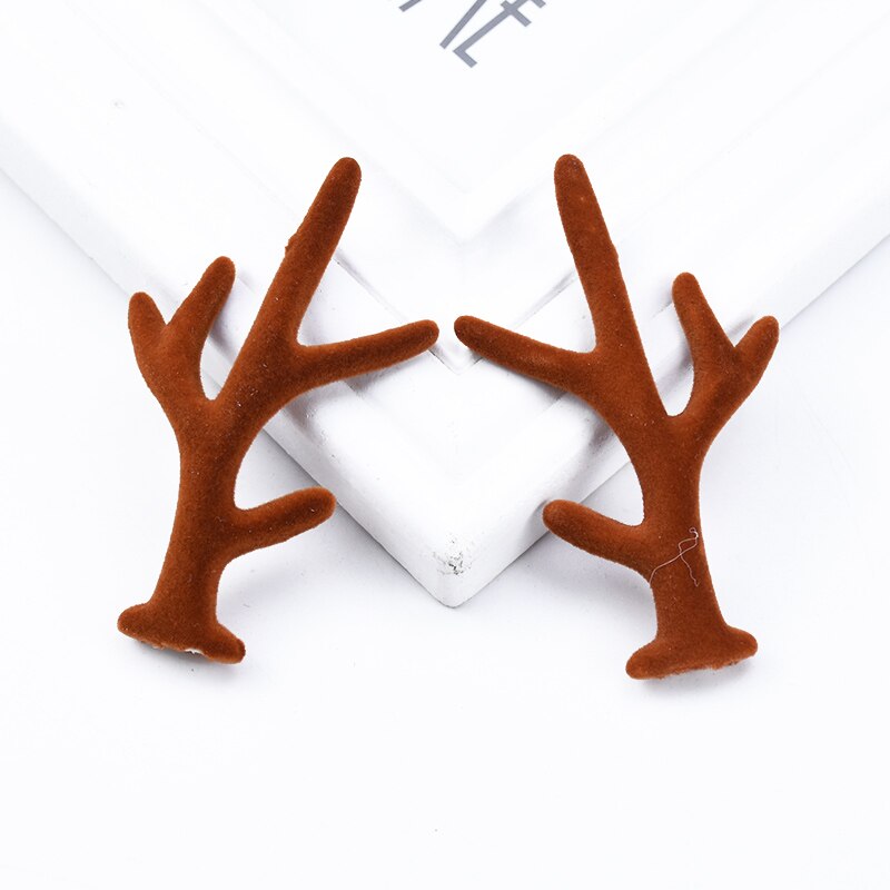 Christmas Deer Reindeer Antlers Horn Pair - Brown